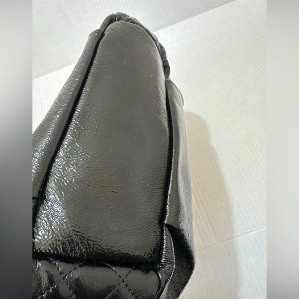 TALBOTS Genuine Leather Black Hobo Shoulder Bag Excellent Condition Medium Size
